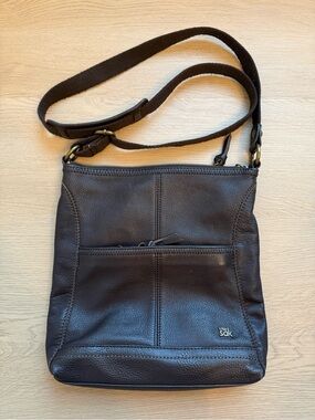 The Sak Dark Brown Leather Messenger Crossbody
